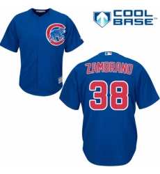 Youth Majestic Chicago Cubs #38 Carlos Zambrano Replica Royal Blue Alternate Cool Base MLB Jersey
