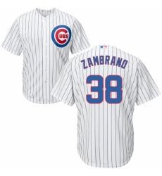 Youth Majestic Chicago Cubs #38 Carlos Zambrano Replica White Home Cool Base MLB Jersey