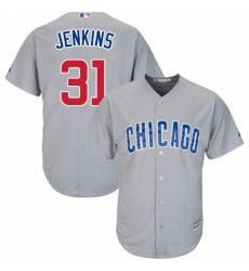 Men's Majestic Chicago Cubs #31 Fergie Jenkins Replica Grey Road Cool Base MLB Jersey