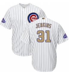 Youth Majestic Chicago Cubs #31 Fergie Jenkins Authentic White 2017 Gold Program Cool Base MLB Jersey