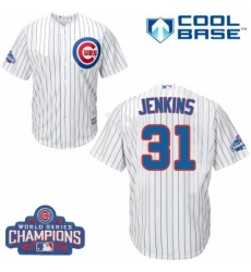 Youth Majestic Chicago Cubs #31 Fergie Jenkins Authentic White Home 2016 World Series Champions Cool Base MLB Jersey