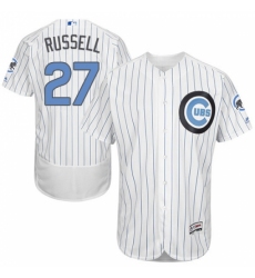 Men's Majestic Chicago Cubs #27 Addison Russell Authentic White 2016 Father's Day Fashion Flex Base MLB Jersey