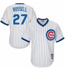 Men's Majestic Chicago Cubs #27 Addison Russell Authentic White Home Cooperstown MLB Jersey