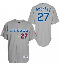 Men's Majestic Chicago Cubs #27 Addison Russell Replica Grey 1990 Turn Back The Clock MLB Jersey