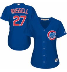 Women's Majestic Chicago Cubs #27 Addison Russell Replica Royal Blue Alternate MLB Jersey