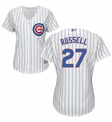 Women's Majestic Chicago Cubs #27 Addison Russell Replica White Home Cool Base MLB Jersey