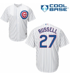 Youth Majestic Chicago Cubs #27 Addison Russell Authentic White Home Cool Base MLB Jersey