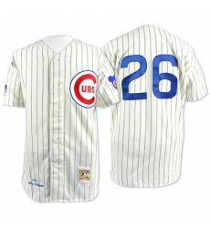 Men's Mitchell and Ness Chicago Cubs #26 Billy Williams Replica Cream 1969 Throwback MLB Jersey