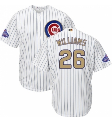 Youth Majestic Chicago Cubs #26 Billy Williams Authentic White 2017 Gold Program Cool Base MLB Jersey