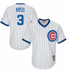 Men's Majestic Chicago Cubs #3 David Ross Replica White Home Cooperstown MLB Jersey