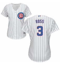 Women's Majestic Chicago Cubs #3 David Ross Replica White Home Cool Base MLB Jersey