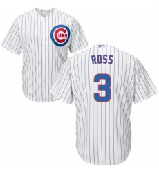 Youth Majestic Chicago Cubs #3 David Ross Authentic White Home Cool Base MLB Jersey