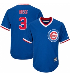 Youth Majestic Chicago Cubs #3 David Ross Replica Royal Blue Cooperstown Cool Base MLB Jersey