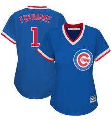 Women's Majestic Chicago Cubs #1 Kosuke Fukudome Replica Royal Blue Cooperstown MLB Jersey