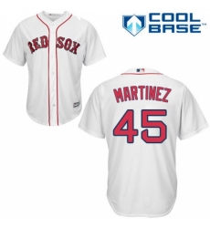 Men's Majestic Boston Red Sox #45 Pedro Martinez Replica White Home Cool Base MLB Jersey