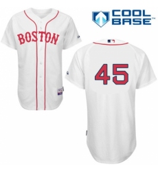 Men's Majestic Boston Red Sox #45 Pedro Martinez Replica White New Cool Base MLB Jersey