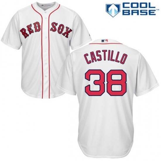 Men's Majestic Boston Red Sox #38 Rusney Castillo Replica White Home Cool Base MLB Jersey Men's Majestic Boston Red Sox #38 Rusney Castillo Replica White Home Cool Base MLB Jersey