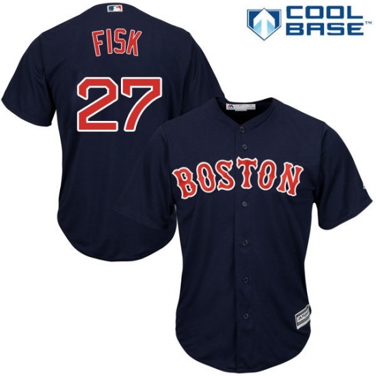 Men's Majestic Boston Red Sox #27 Carlton Fisk Replica Navy Blue Alternate Road Cool Base MLB Jersey Men's Majestic Boston Red Sox #27 Carlton Fisk Replica Navy Blue Alternate Road Cool Base MLB Jersey
