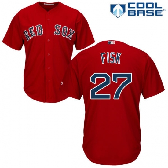 Men's Majestic Boston Red Sox #27 Carlton Fisk Replica Red Alternate Home Cool Base MLB Jersey Men's Majestic Boston Red Sox #27 Carlton Fisk Replica Red Alternate Home Cool Base MLB Jersey