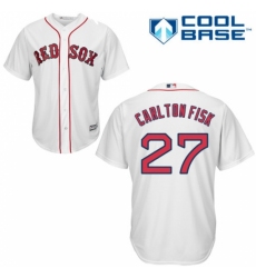 Men's Majestic Boston Red Sox #27 Carlton Fisk Replica White Home Cool Base MLB Jersey Men's Majestic Boston Red Sox #27 Carlton Fisk Replica White Home Cool Base MLB Jersey