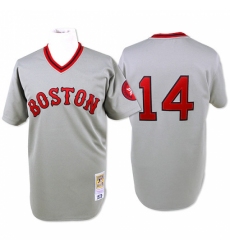 Men's Mitchell and Ness Boston Red Sox #14 Jim Rice Replica Grey Throwback MLB Jersey Men's Mitchell and Ness Boston Red Sox #14 Jim Rice Replica Grey Throwback MLB Jersey