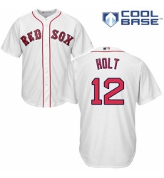 Men's Majestic Boston Red Sox #12 Brock Holt Replica White Home Cool Base MLB Jersey Men's Majestic Boston Red Sox #12 Brock Holt Replica White Home Cool Base MLB Jersey
