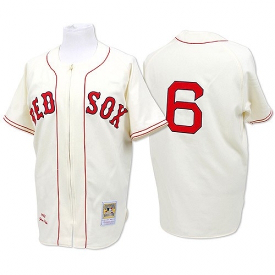 Men's Mitchell and Ness Boston Red Sox #6 Johnny Pesky Replica Cream Throwback MLB Jersey Men's Mitchell and Ness Boston Red Sox #6 Johnny Pesky Replica Cream Throwback MLB Jersey