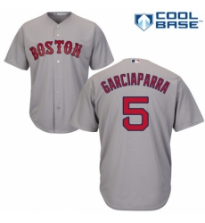 Men's Majestic Boston Red Sox #5 Nomar Garciaparra Replica Grey Road Cool Base MLB Jersey