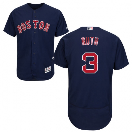 Men's Majestic Boston Red Sox #3 Babe Ruth Navy Blue Flexbase Authentic Collection MLB Jersey Men's Majestic Boston Red Sox #3 Babe Ruth Navy Blue Flexbase Authentic Collection MLB Jersey