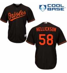 Men's Majestic Baltimore Orioles #58 Jeremy Hellickson Replica Black Alternate Cool Base MLB Jersey