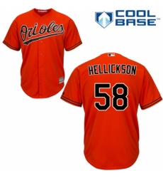 Men's Majestic Baltimore Orioles #58 Jeremy Hellickson Replica Orange Alternate Cool Base MLB Jersey