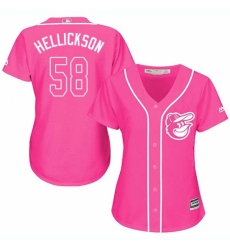 Women's Majestic Baltimore Orioles #58 Jeremy Hellickson Authentic Pink Fashion Cool Base MLB Jersey