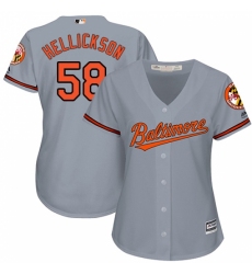 Women's Majestic Baltimore Orioles #58 Jeremy Hellickson Replica Grey Road Cool Base MLB Jersey