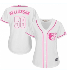 Women's Majestic Baltimore Orioles #58 Jeremy Hellickson Replica White Fashion Cool Base MLB Jersey