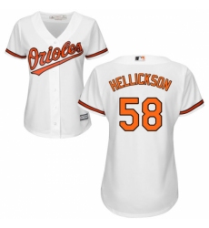 Women's Majestic Baltimore Orioles #58 Jeremy Hellickson Replica White Home Cool Base MLB Jersey