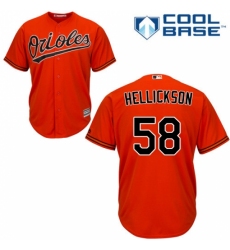 Youth Majestic Baltimore Orioles #58 Jeremy Hellickson Replica Orange Alternate Cool Base MLB Jersey