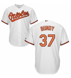 Men's Majestic Baltimore Orioles #37 Dylan Bundy Replica White Home Cool Base MLB Jersey