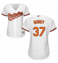 Women's Majestic Baltimore Orioles #37 Dylan Bundy Replica White Home Cool Base MLB Jersey