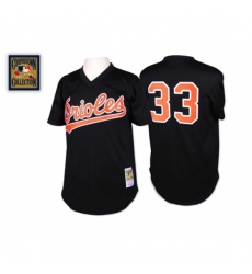Men's Mitchell and Ness Baltimore Orioles #33 Eddie Murray Replica Black Throwback MLB Jersey