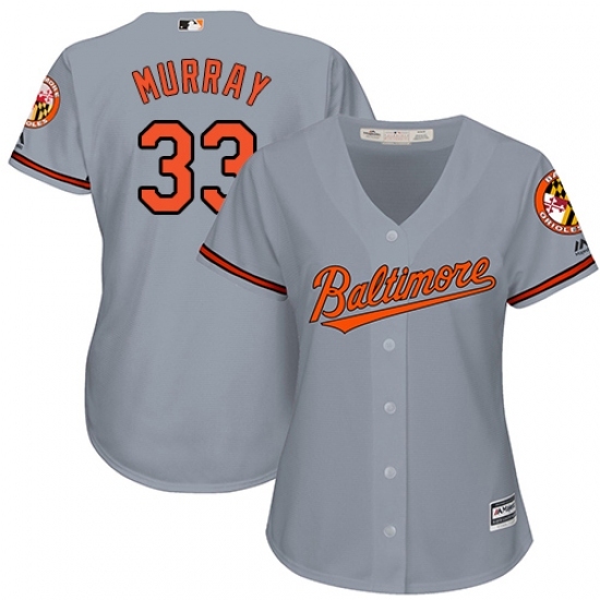 Women's Majestic Baltimore Orioles #33 Eddie Murray Replica Grey Road Cool Base MLB Jersey Women's Majestic Baltimore Orioles #33 Eddie Murray Replica Grey Road Cool Base MLB Jersey
