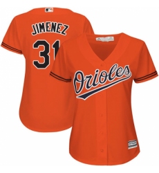 Women's Majestic Baltimore Orioles #31 Ubaldo Jimenez Authentic Orange Alternate Cool Base MLB Jersey