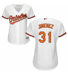 Women's Majestic Baltimore Orioles #31 Ubaldo Jimenez Replica White Home Cool Base MLB Jersey