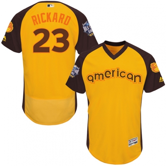 Men's Majestic Baltimore Orioles #23 Joey Rickard Yellow 2016 All-Star American League BP Authentic Collection Flex Base MLB Jersey Men's Majestic Baltimore Orioles #23 Joey Rickard Yellow 2016 All-Star American League BP Authentic Collection Flex Base MLB Jersey