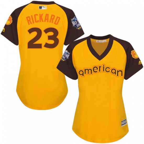 Women's Majestic Baltimore Orioles #23 Joey Rickard Authentic Yellow 2016 All-Star American League BP Cool Base MLB Jersey Women's Majestic Baltimore Orioles #23 Joey Rickard Authentic Yellow 2016 All-Star American League BP Cool Base MLB Jersey