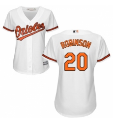 Women's Majestic Baltimore Orioles #20 Frank Robinson Replica White Home Cool Base MLB Jersey