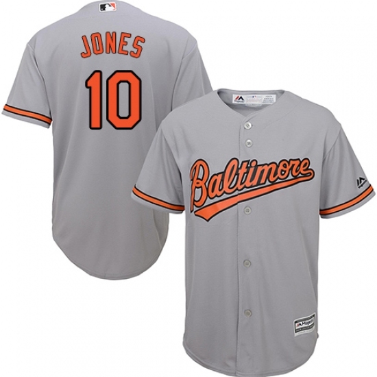 Men's Majestic Baltimore Orioles #10 Adam Jones Replica Grey Road Cool Base MLB Jersey Men's Majestic Baltimore Orioles #10 Adam Jones Replica Grey Road Cool Base MLB Jersey