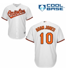 Men's Majestic Baltimore Orioles #10 Adam Jones Replica White Home Cool Base MLB Jersey