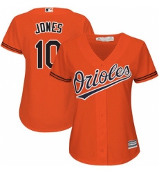 Women's Majestic Baltimore Orioles #10 Adam Jones Replica Orange Alternate Cool Base MLB Jersey Women's Majestic Baltimore Orioles #10 Adam Jones Replica Orange Alternate Cool Base MLB Jersey