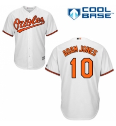 Youth Majestic Baltimore Orioles #10 Adam Jones Replica White Home Cool Base MLB Jersey
