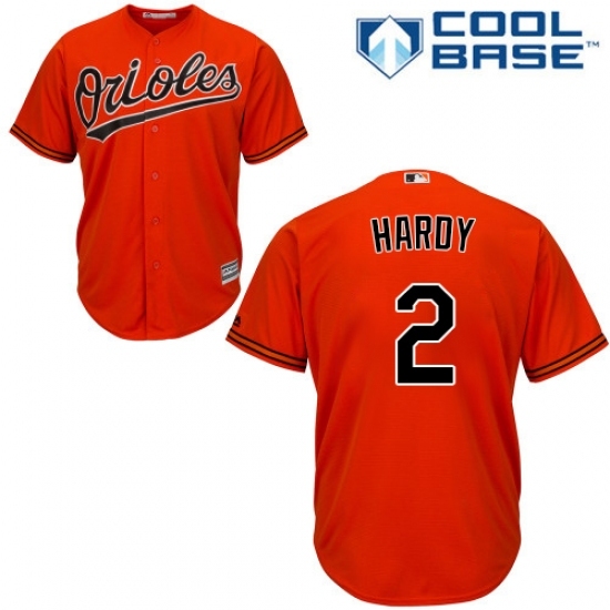 Men's Majestic Baltimore Orioles #2 J.J. Hardy Replica Orange Alternate Cool Base MLB Jersey Men's Majestic Baltimore Orioles #2 J.J. Hardy Replica Orange Alternate Cool Base MLB Jersey